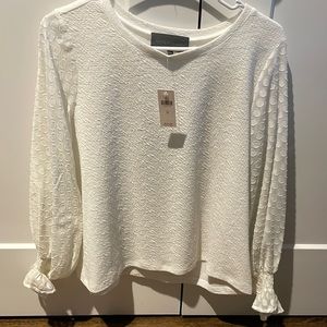 BNWT SUNDAY IN BROOKLYN BY ANTHROPOLOGIE white mixed media top in SIZE M